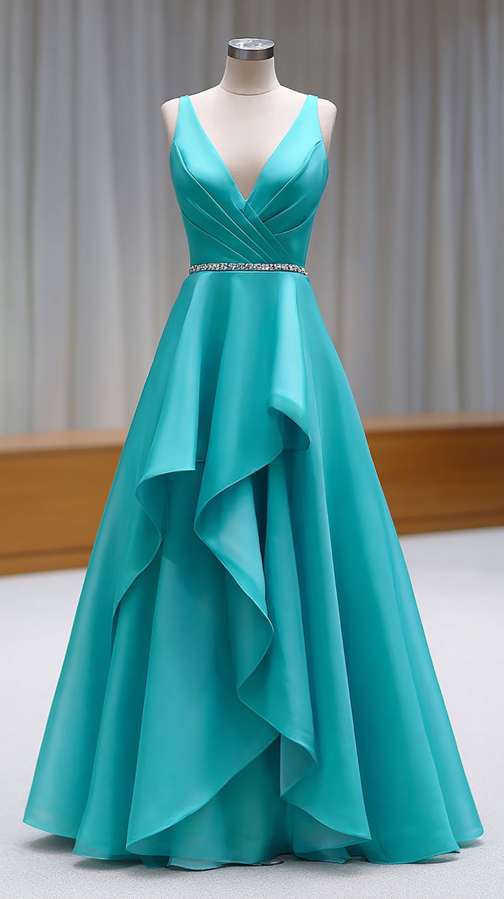 Raw Teal Dress